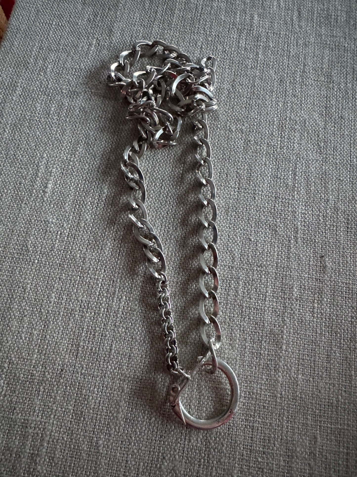 cool vintage Italian sterling Figaro chain with vintage connector #2