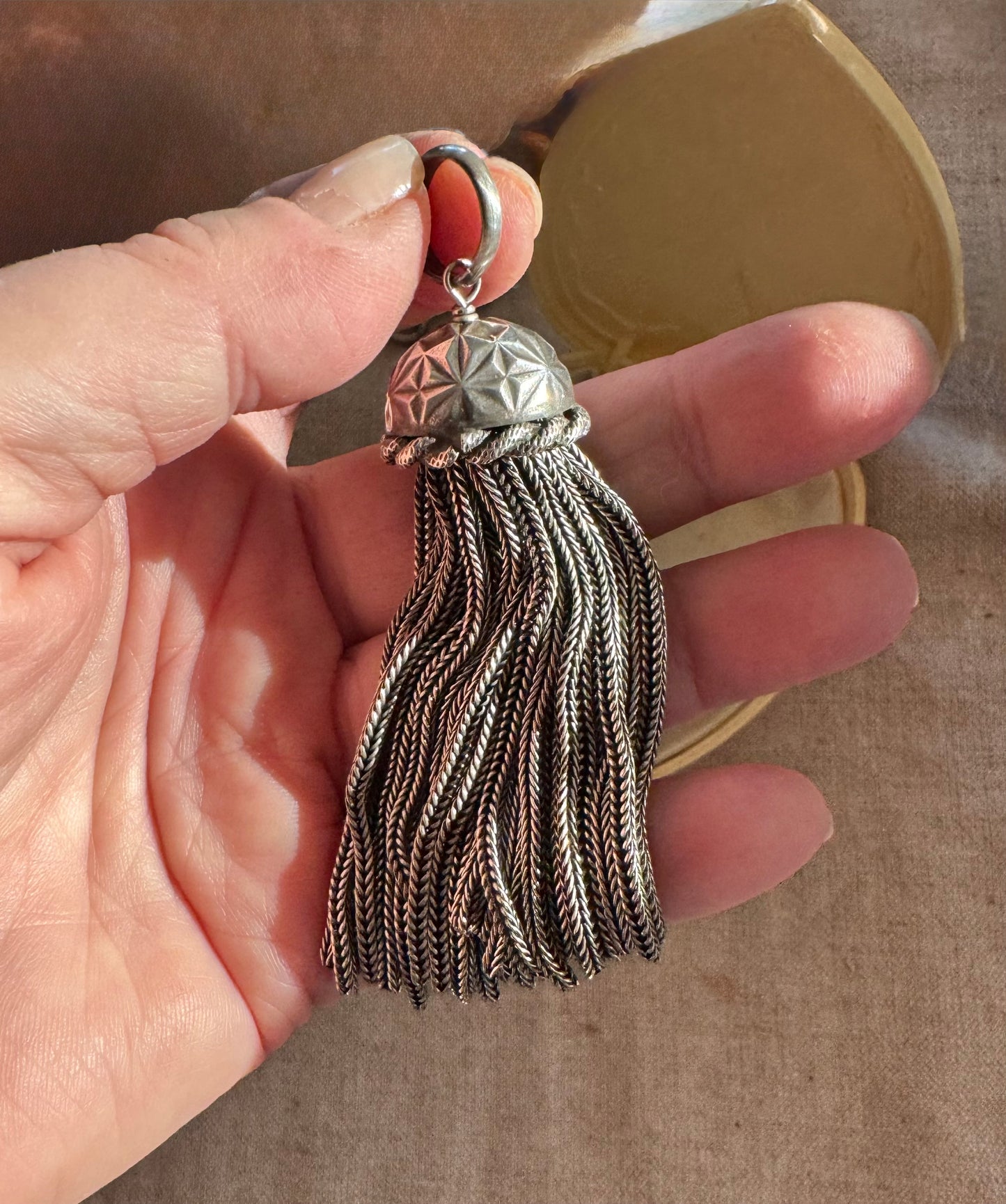 Gigantic Antique Sterling Tassels