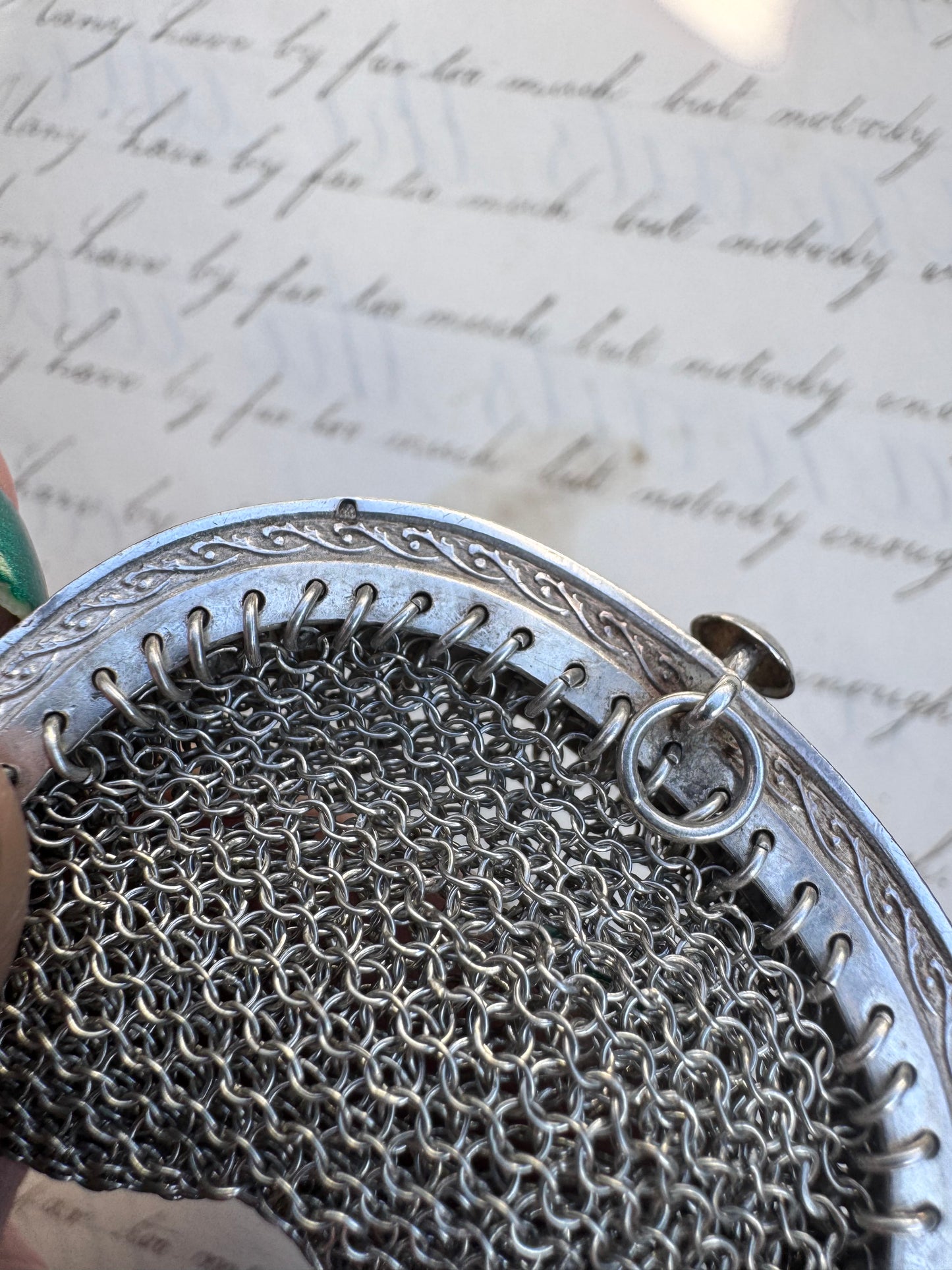 Antique French Silver Miniature Purse 2