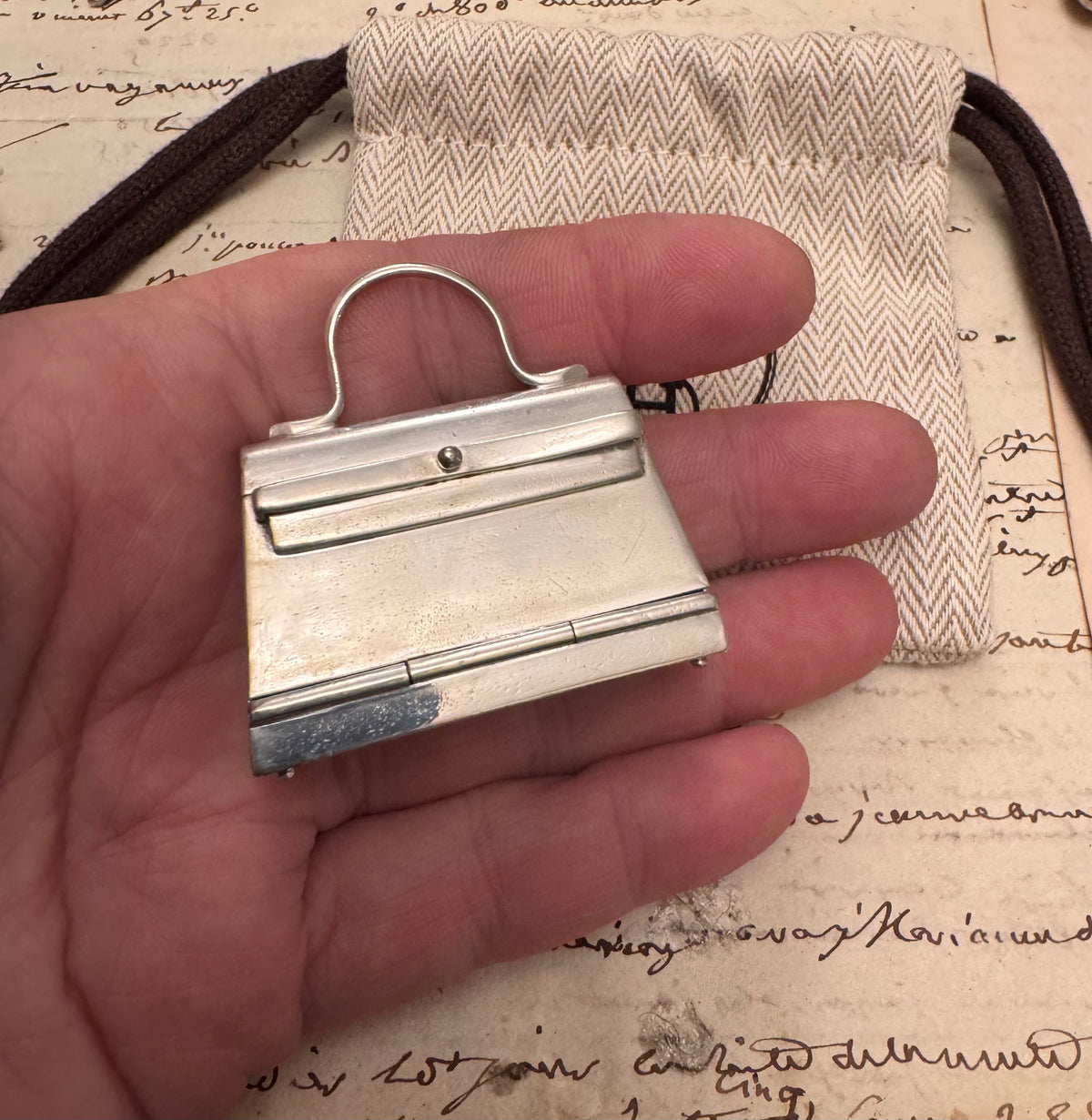 Sterling Silver Hermès Kelly Bag