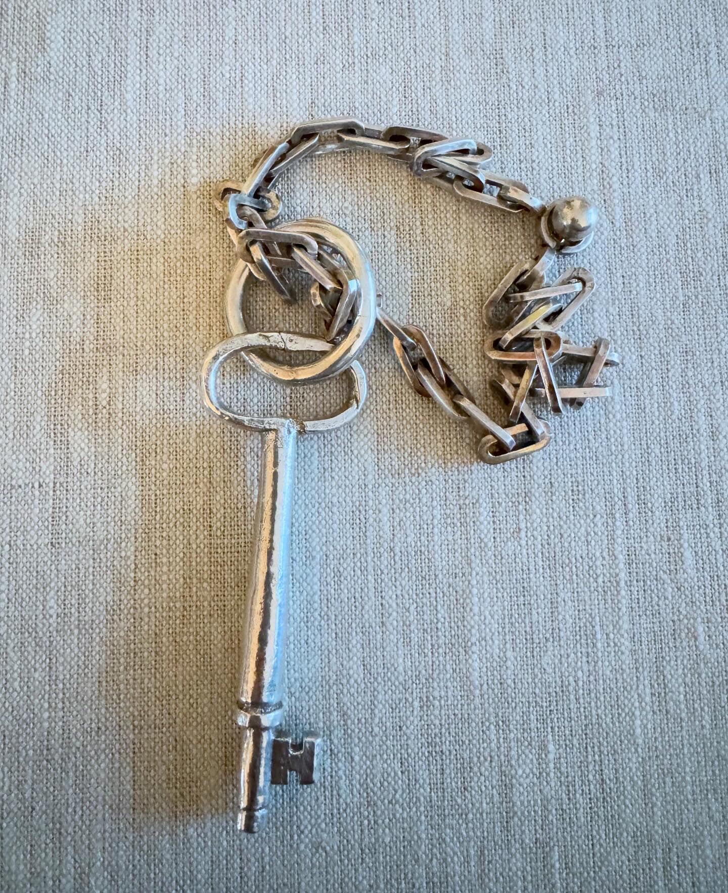 Huge Sterling Silver Skeleton Key with Ring