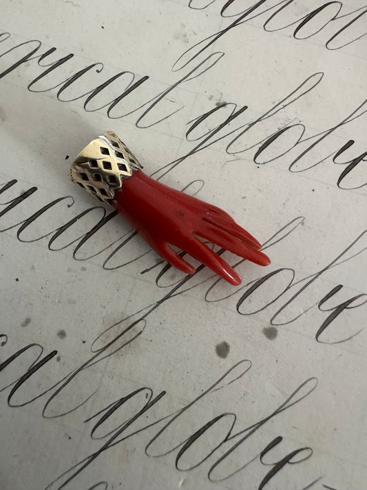 lovely, small antique celluloid hand pin
