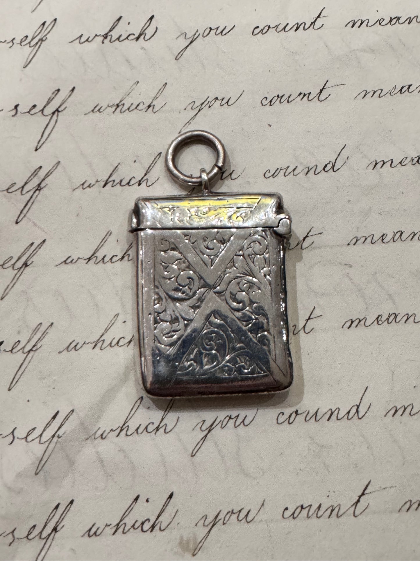 Small Victorian Engraved Match Safe