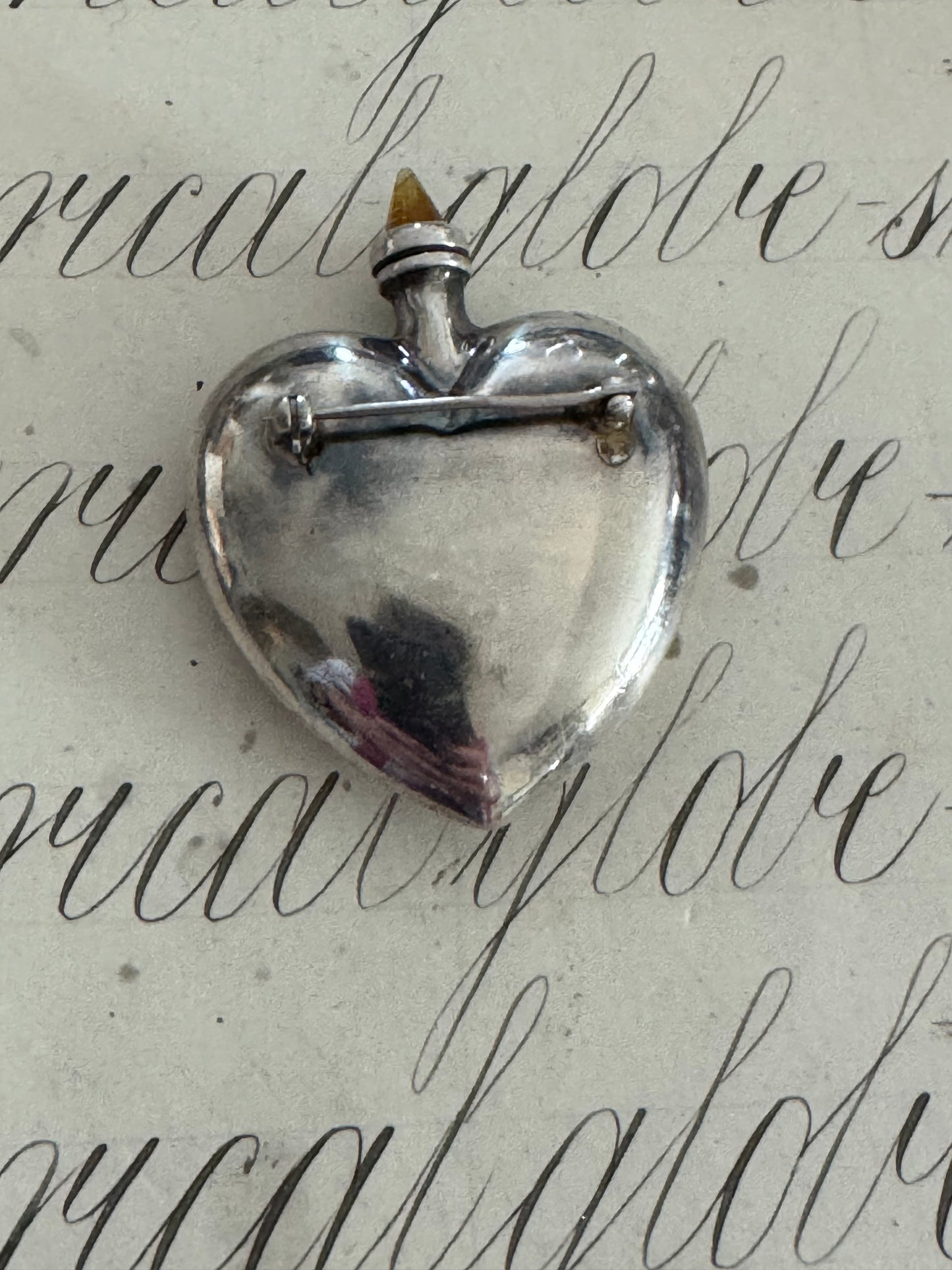 lovely, large heart shaped perfume bottle with monogram