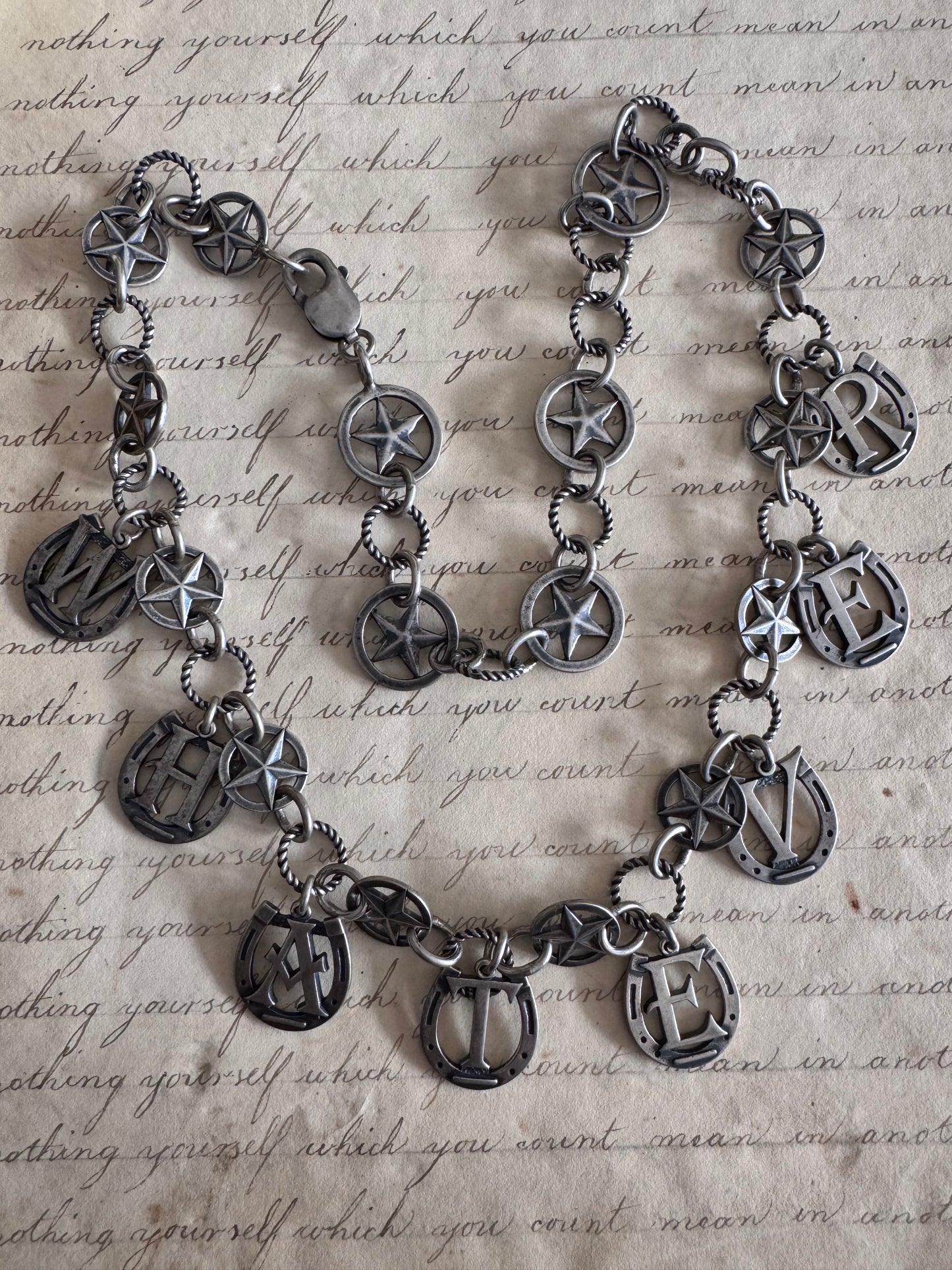 Sterling WHATEVER Necklace with Stars