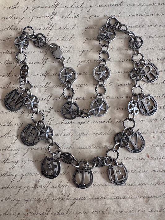 Sterling WHATEVER Necklace with Stars