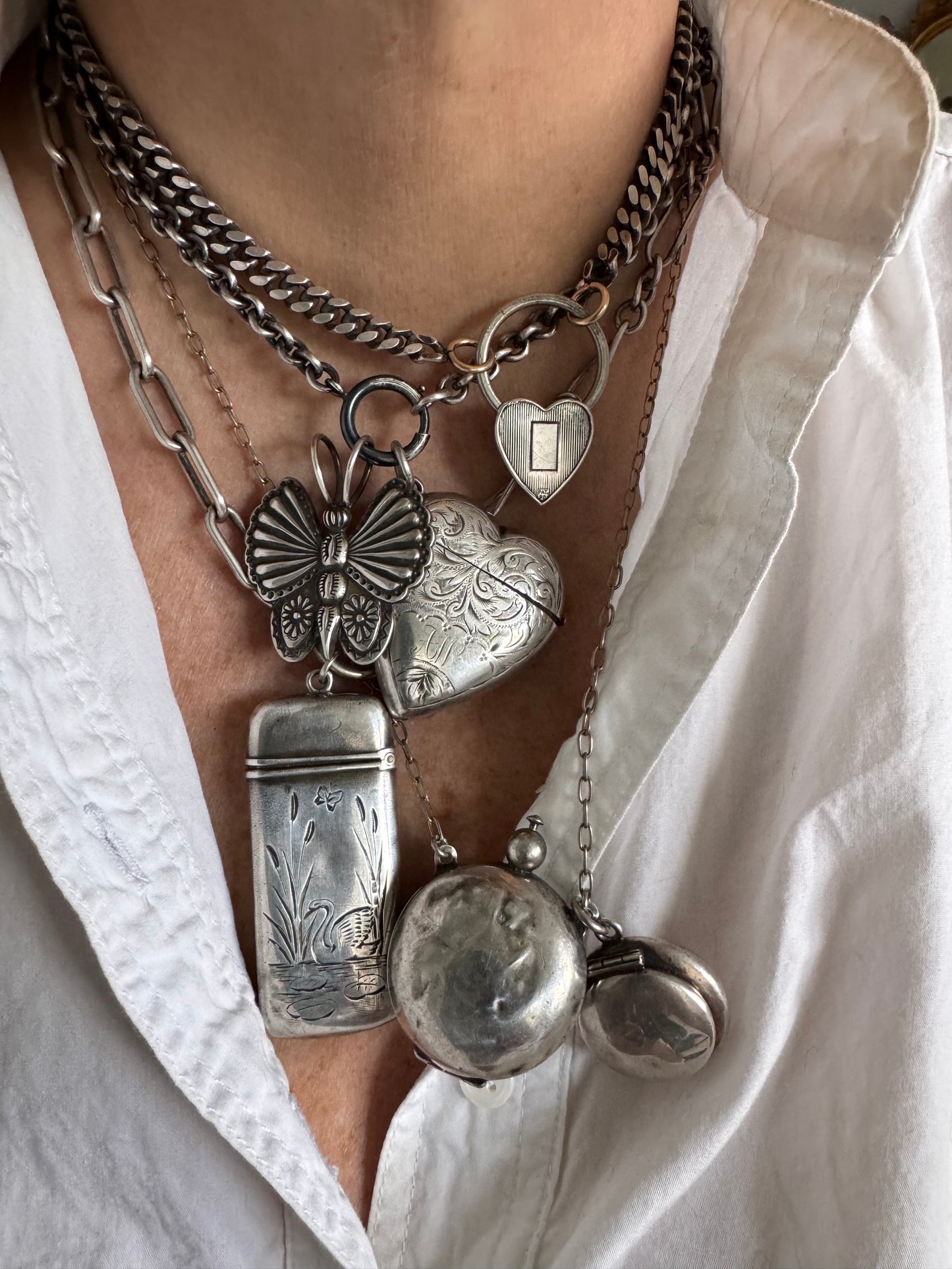 Cool Heart Shaped Silver Padlock