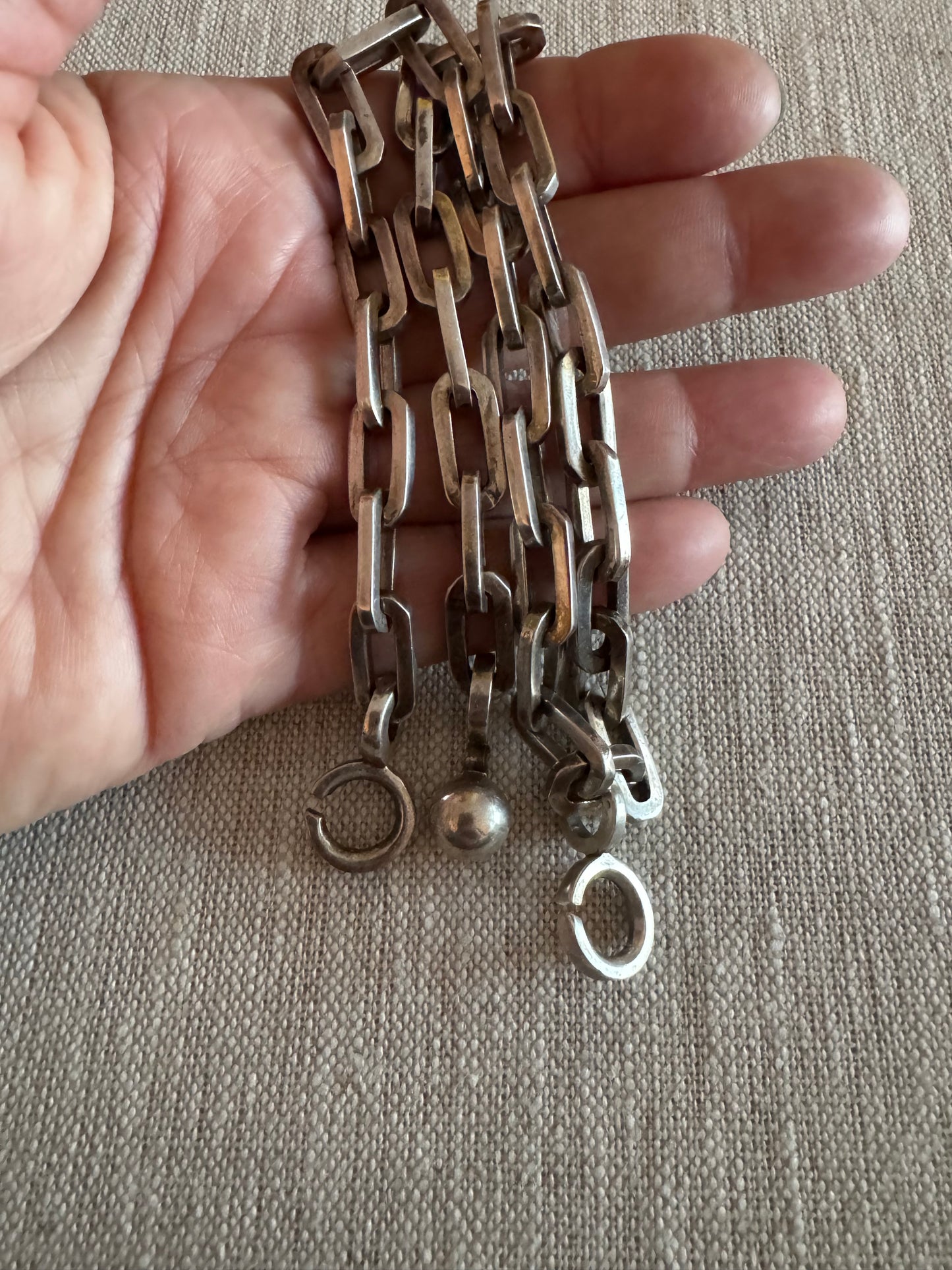 Solid and Chunky Sterling Vintage Biker Chain