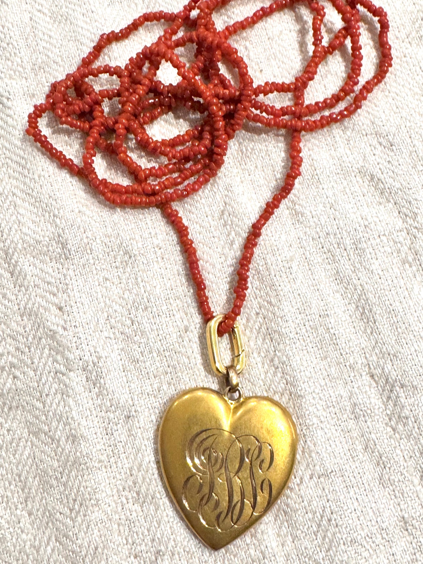 Extra Long Strand of Superior Quality Tiny Italian Coral Beads