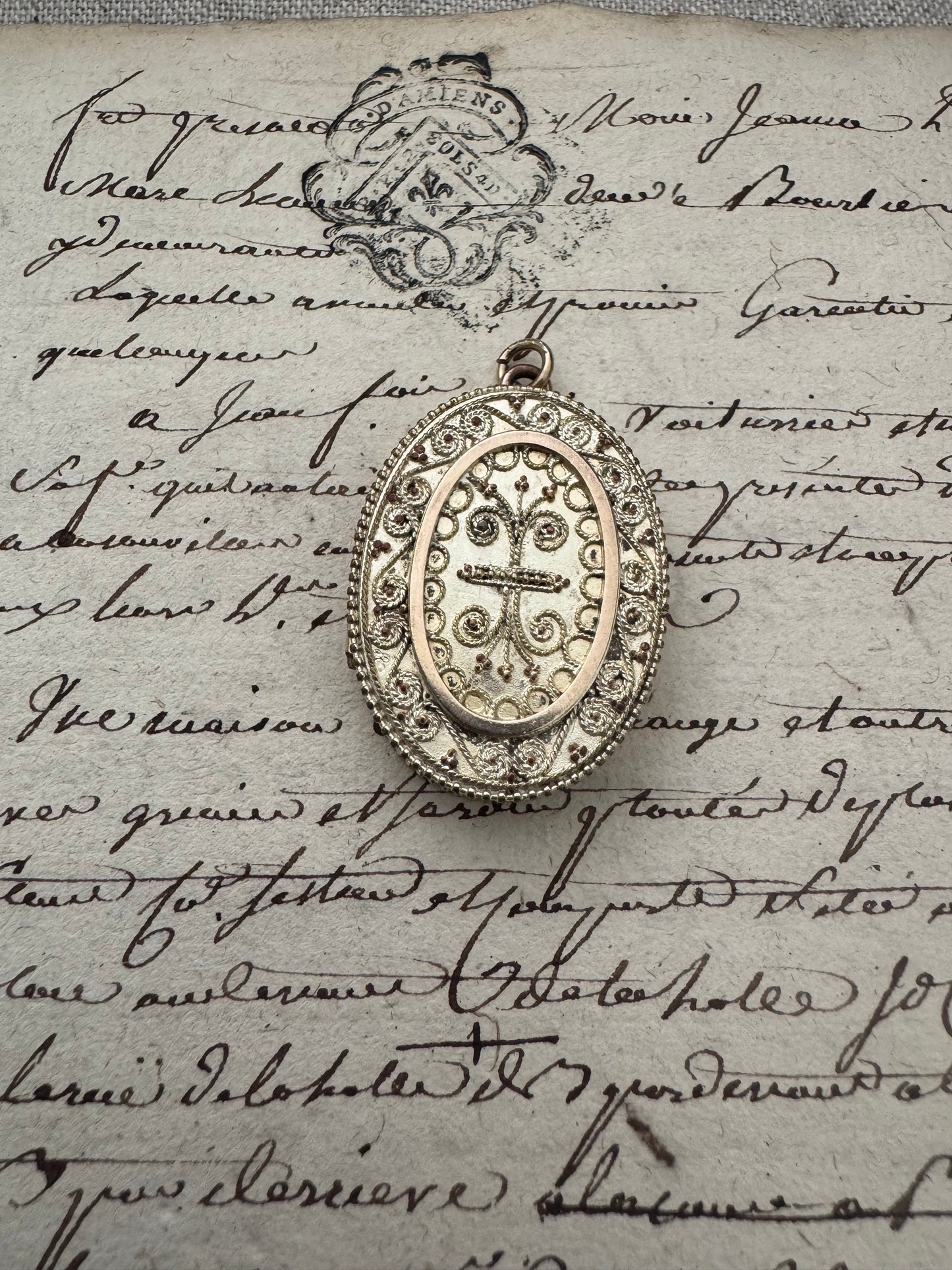 Victorian Gold Plated Silver Granulated Locket No. 2