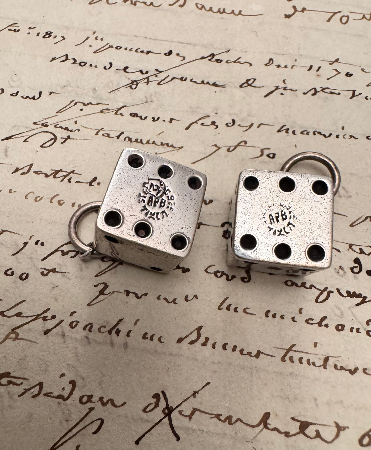 Two Taxco Vintage Mexican Sterling Dice