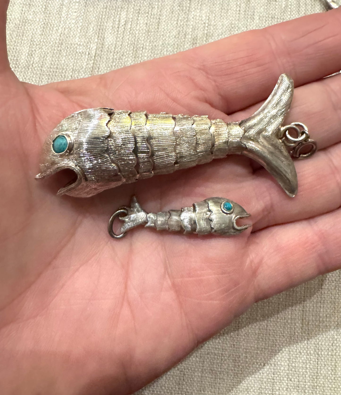 Large Sterling Silver Articulated Fish
