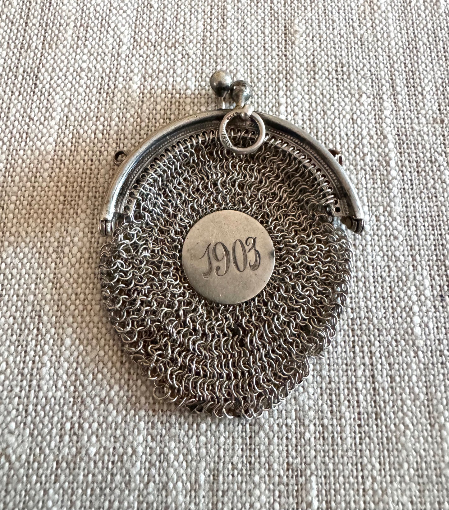 Antique American Silver Miniature Purse 3