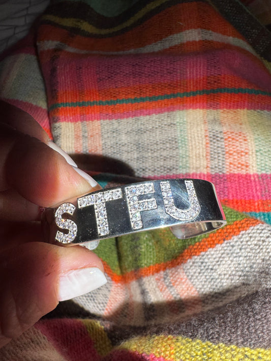 Special Order Sterling Silver and CZs STFU Cuff