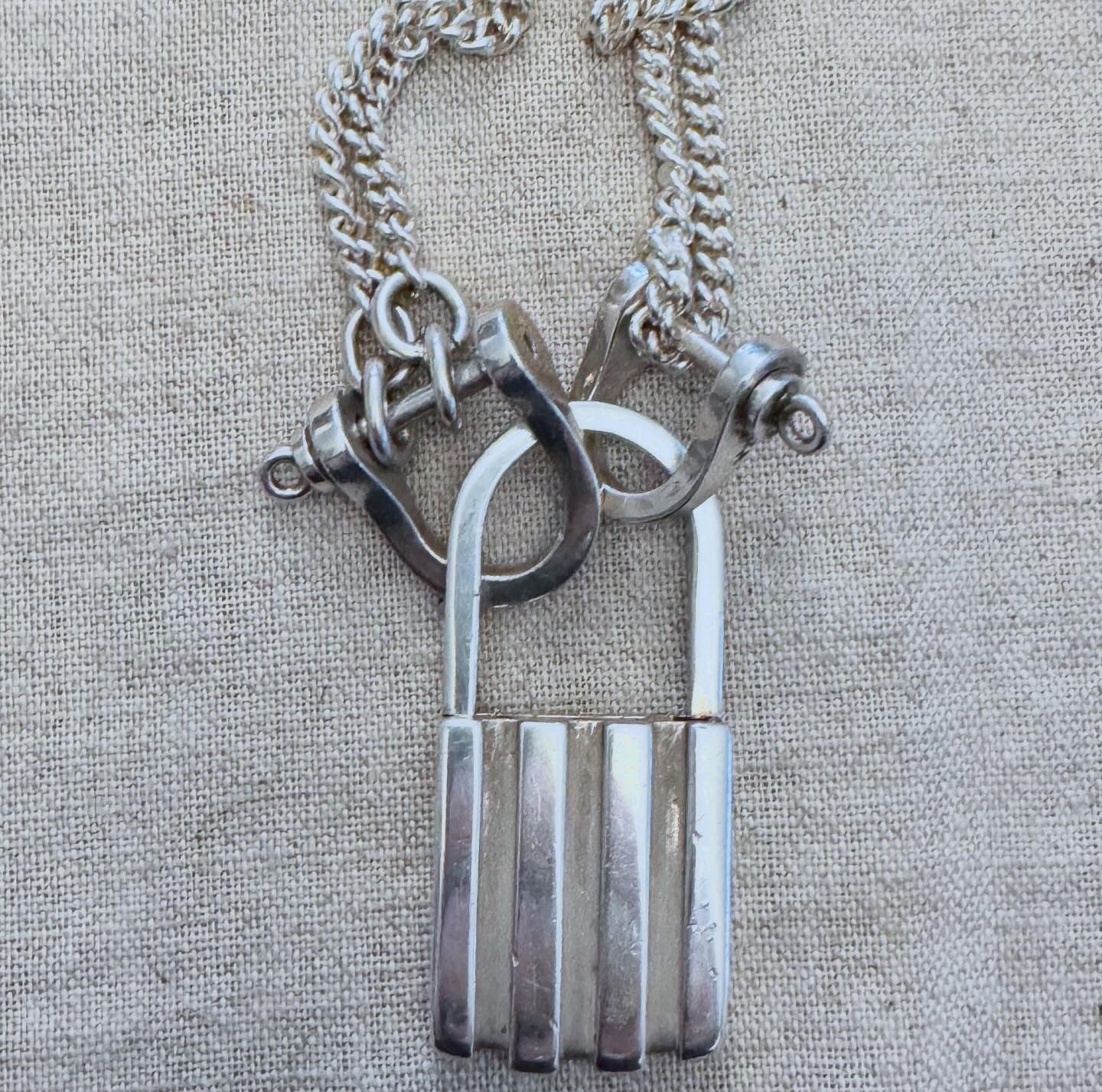Amazing Vintage Sterling Tiffany Set with Chain Padlock and Shackles