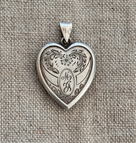 Lovely Diminuitive Engraved Heart Locket