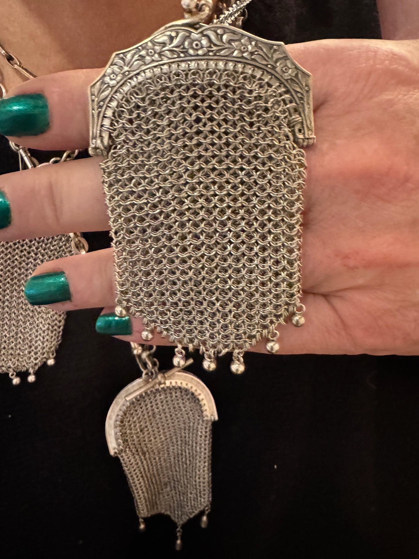 Antique French Silver Miniature Purse 3