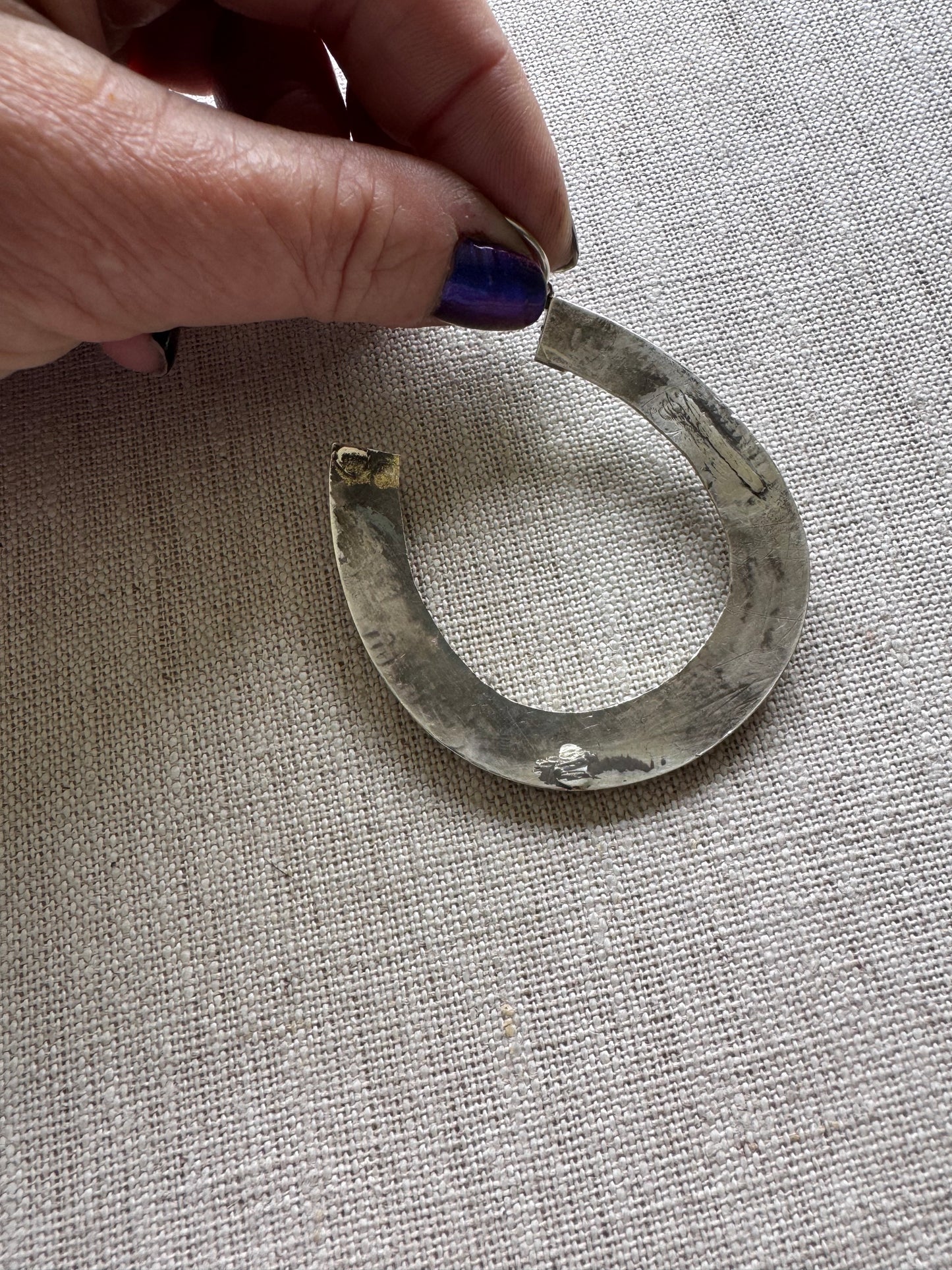 ENORMOUS Silver Horseshoe Pendant