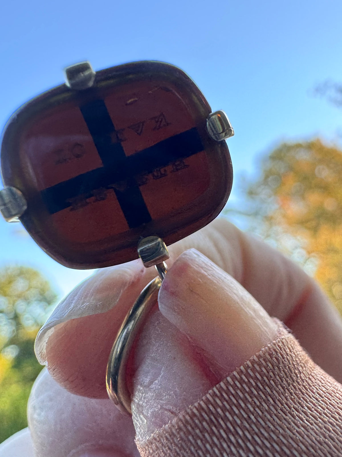 Antique Glass Seal “D’AMICIZIA UN PEGNO MIO”