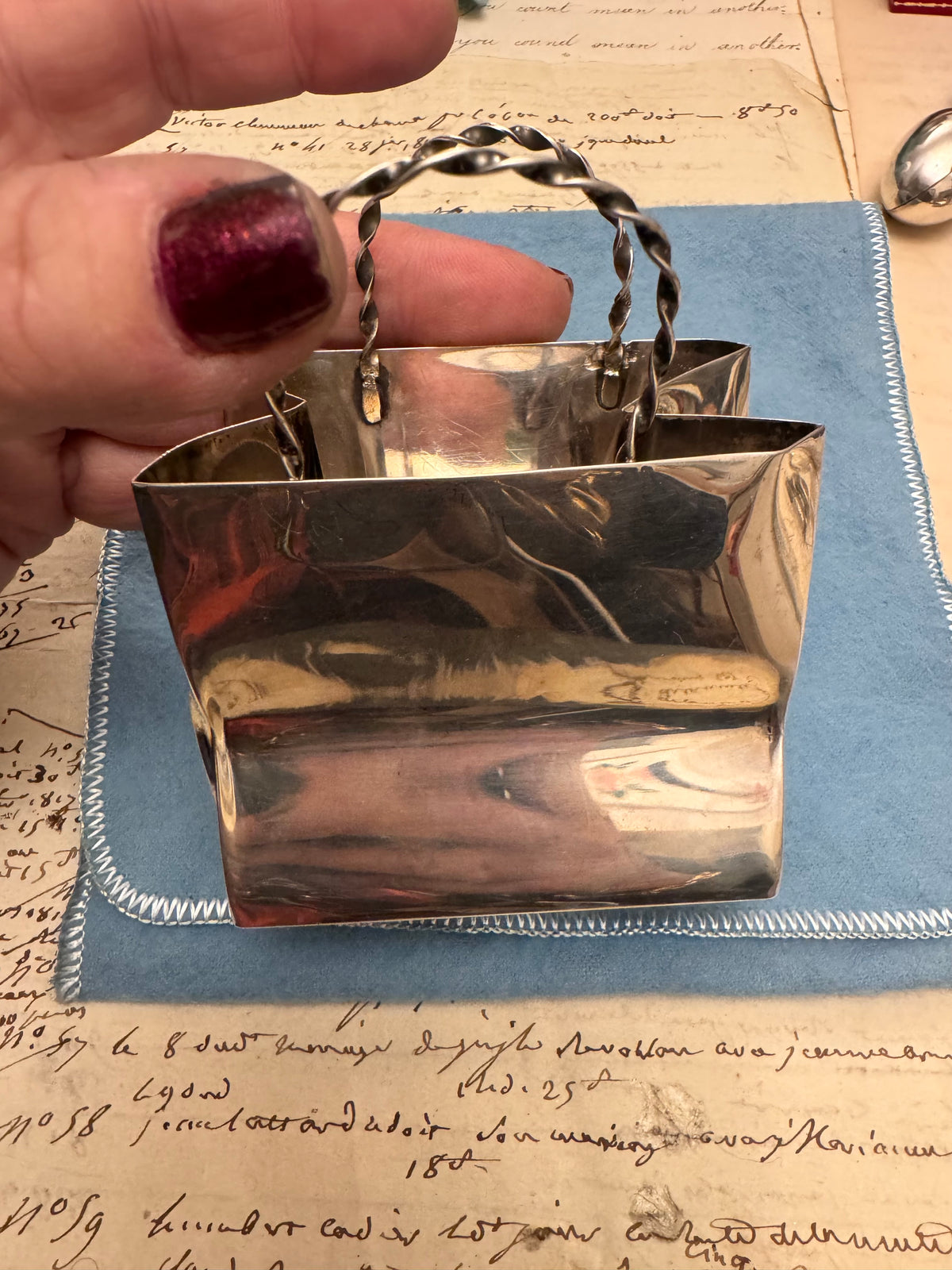 Rare Handmade Sterling Cartier Shopping Bag