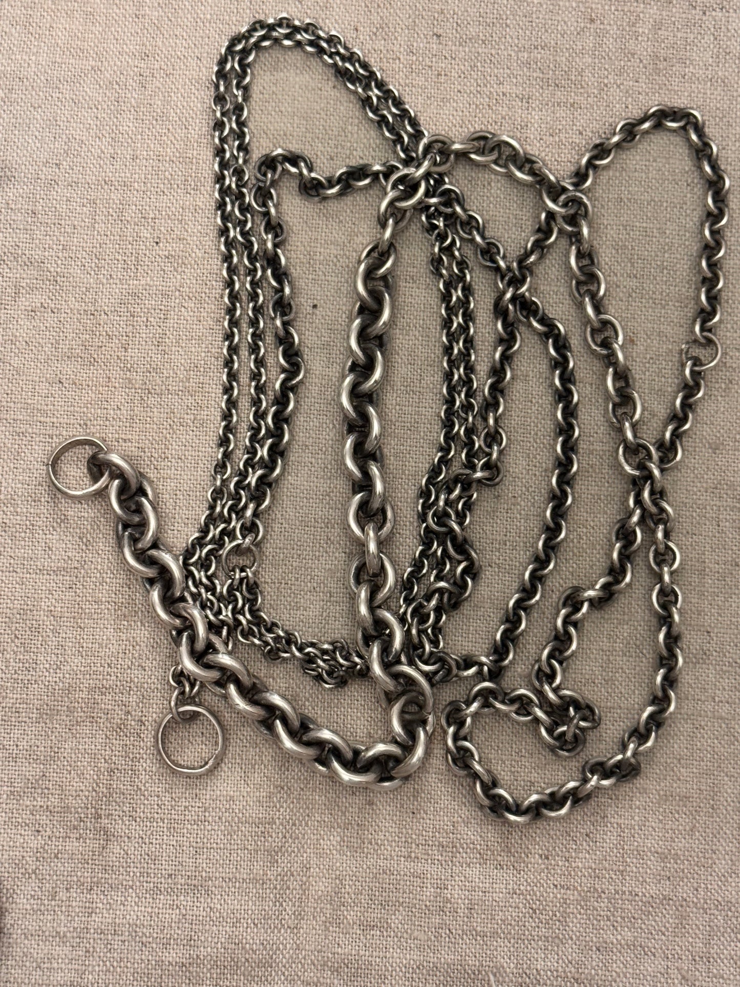 Heavy and Long Hand Made Graduated Rolo Chain