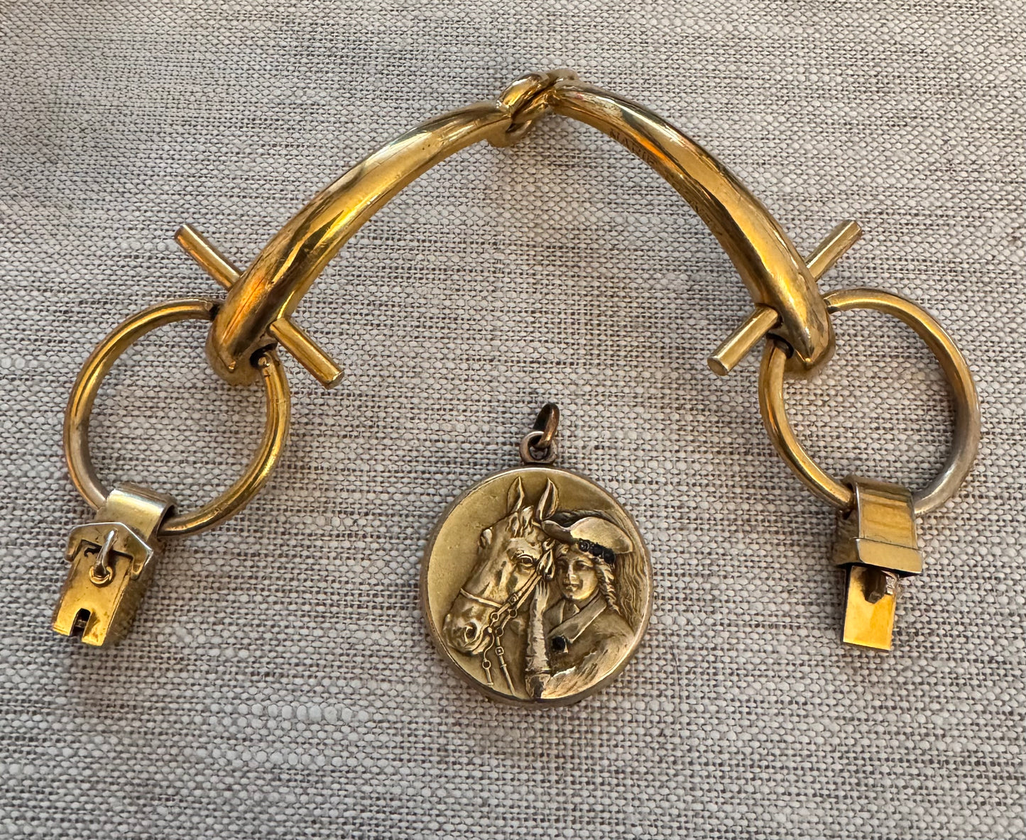 Fantastic Gold Plated Silver Equestrian Horsebit Bracelet