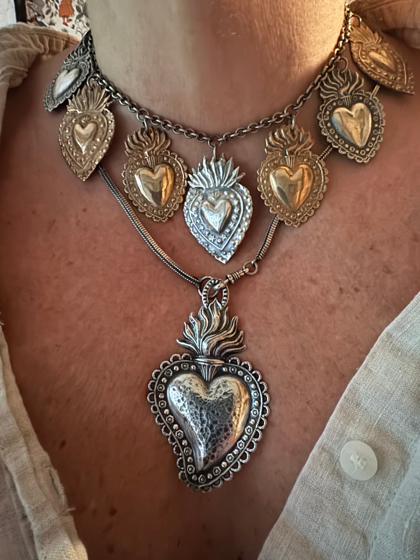 JKC sacred heart necklace