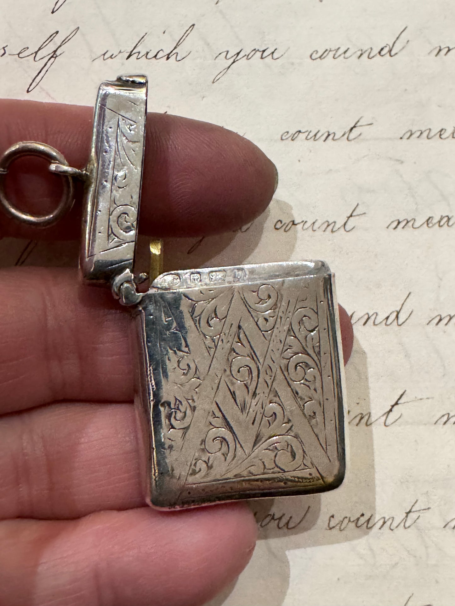 Small Victorian Engraved Match Safe