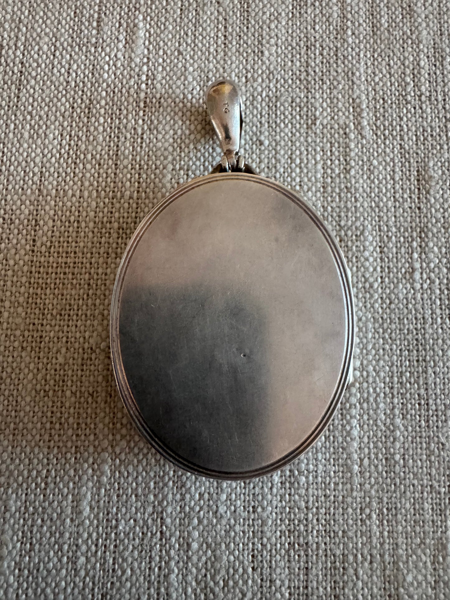 Magnificent Large Victorian Sterling Locket with Stars and LS Initials