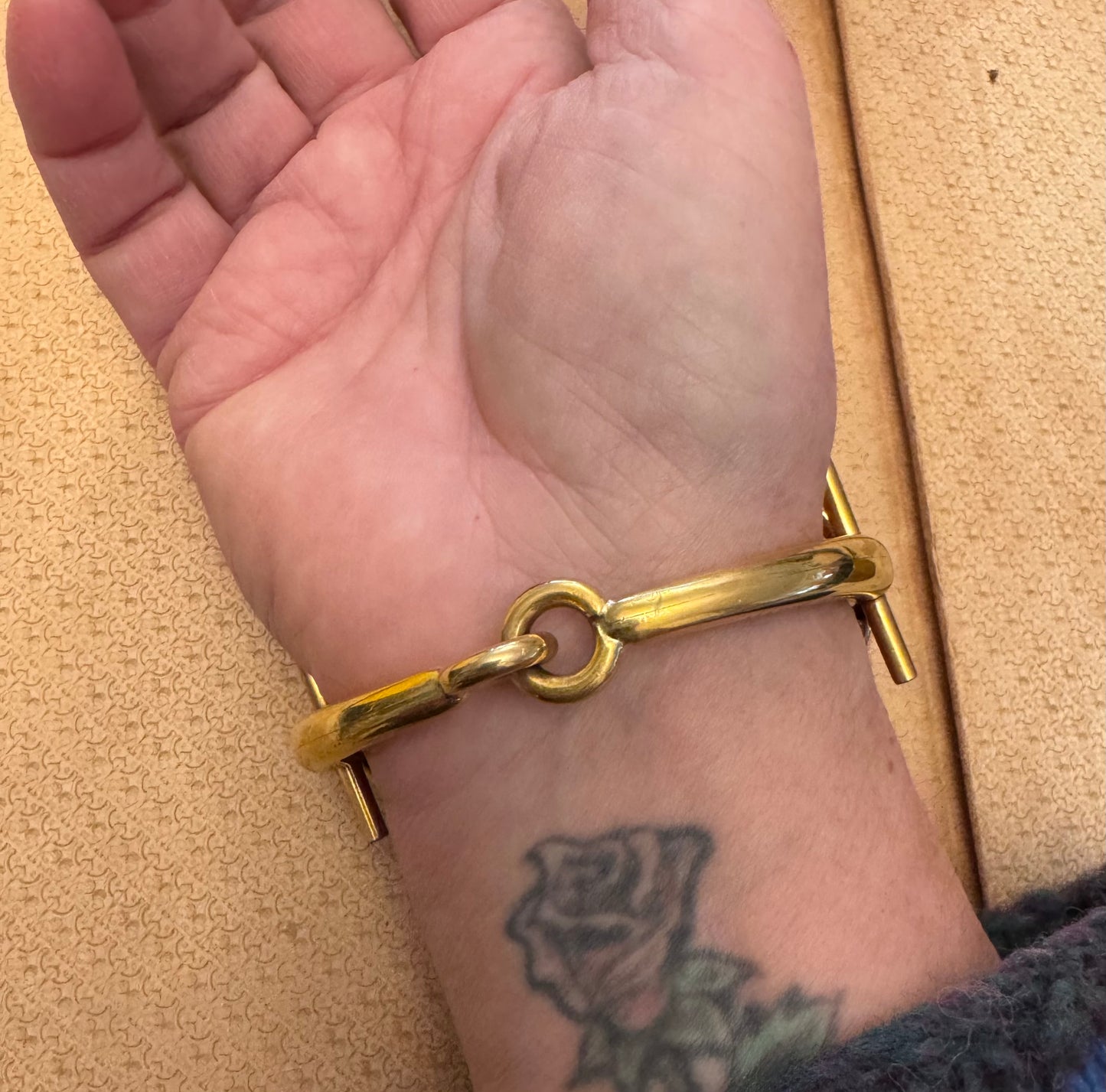 Fantastic Gold Plated Silver Equestrian Horsebit Bracelet