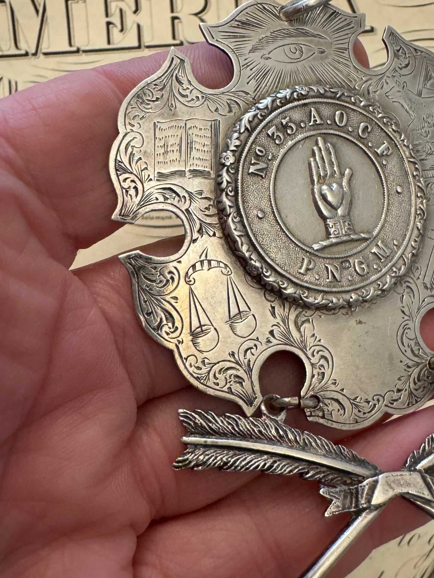 [JOE TEST] Incredible English Antique Sterling Goodfellows Medallion (Copy)