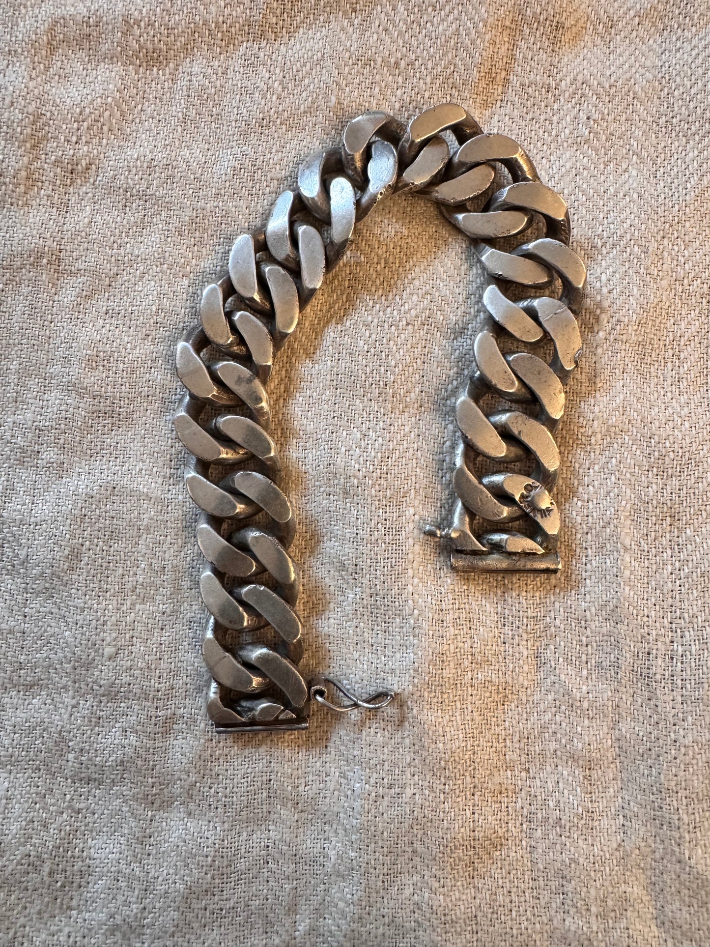 Heavy Sterling Curb Chain Bracelet