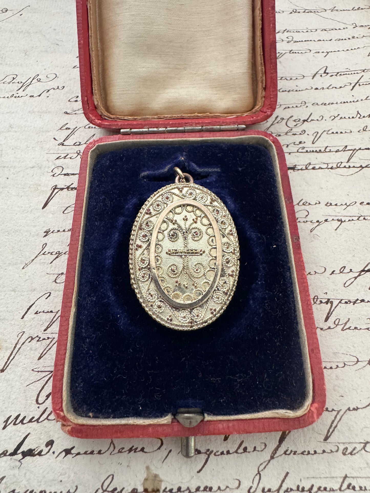Victorian Gold Plated Silver Granulated Locket No. 2