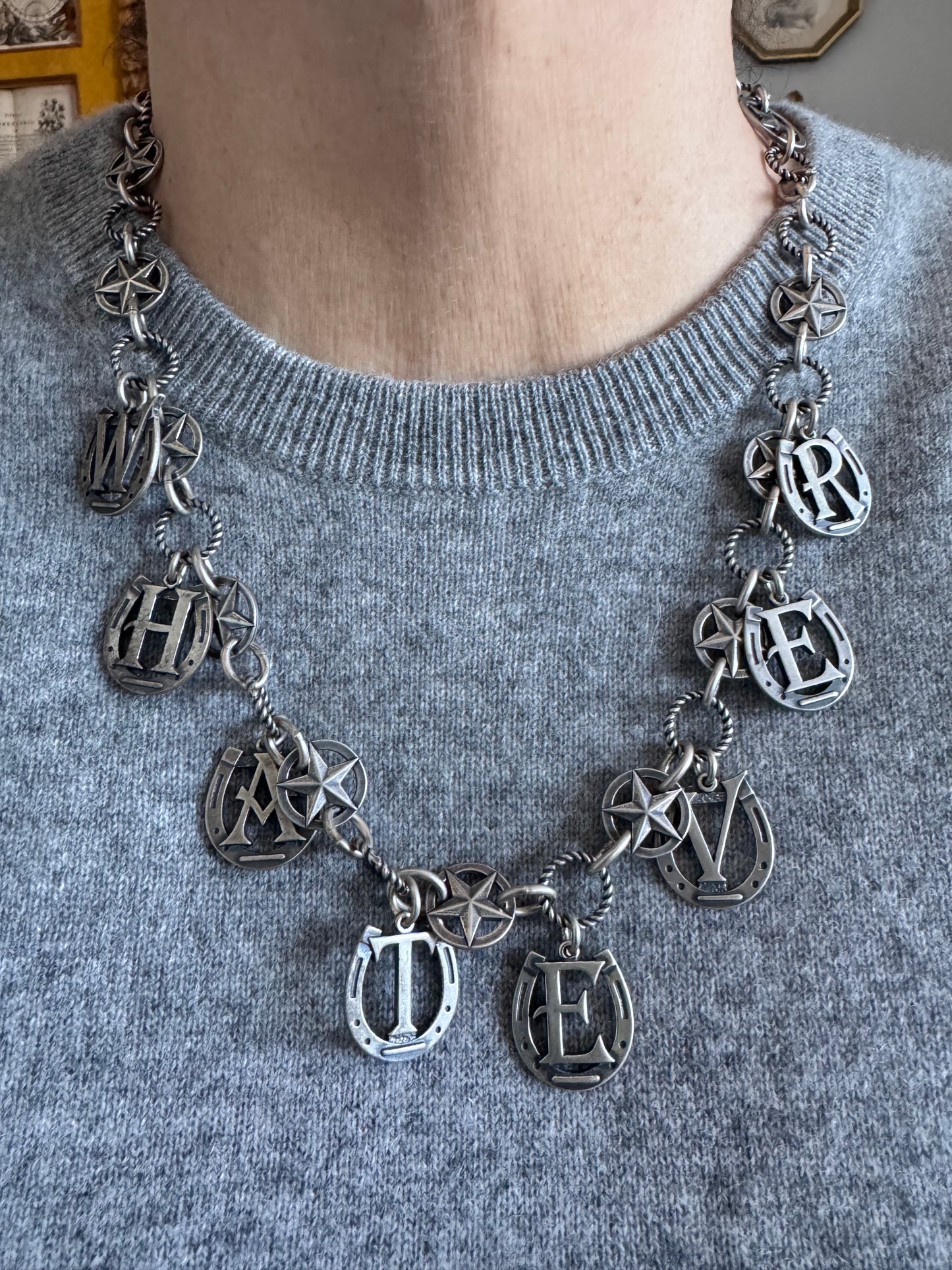 Sterling WHATEVER Necklace with Stars