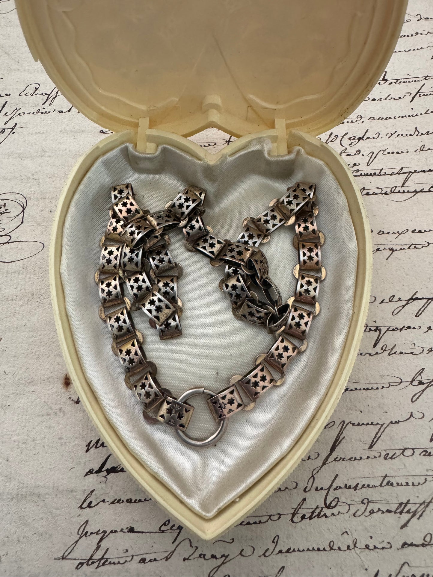 Victorian European Silver Bookchain with Stars