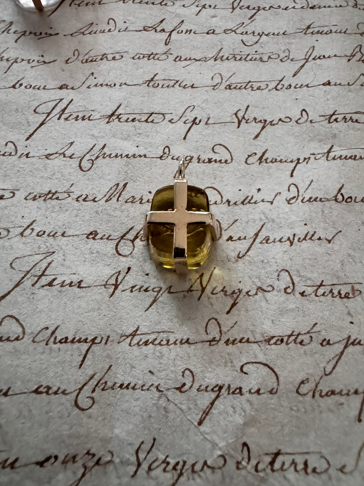 Antique Glass Seal “BEWARE”