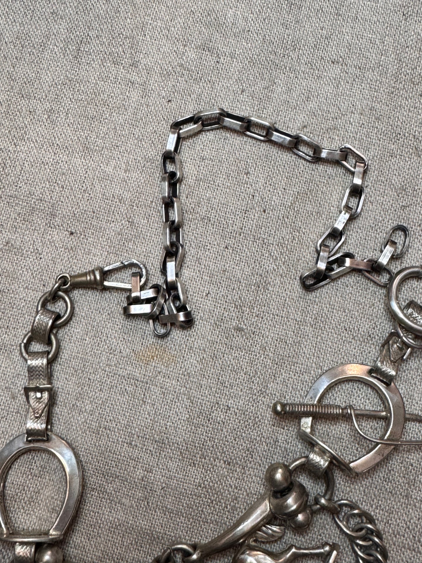 Spectacular Equestrian Watch Chain and Fob Necklace