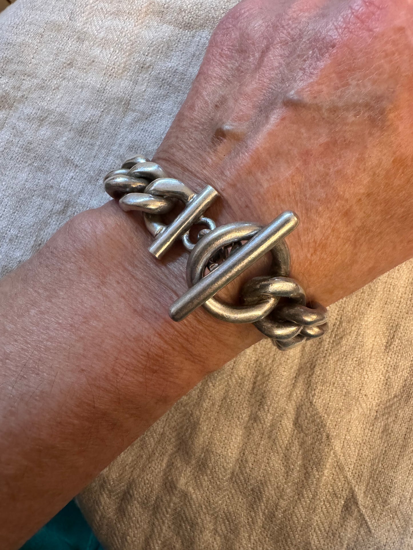 Massive Sterling Curb Link Bracelet with Toggle