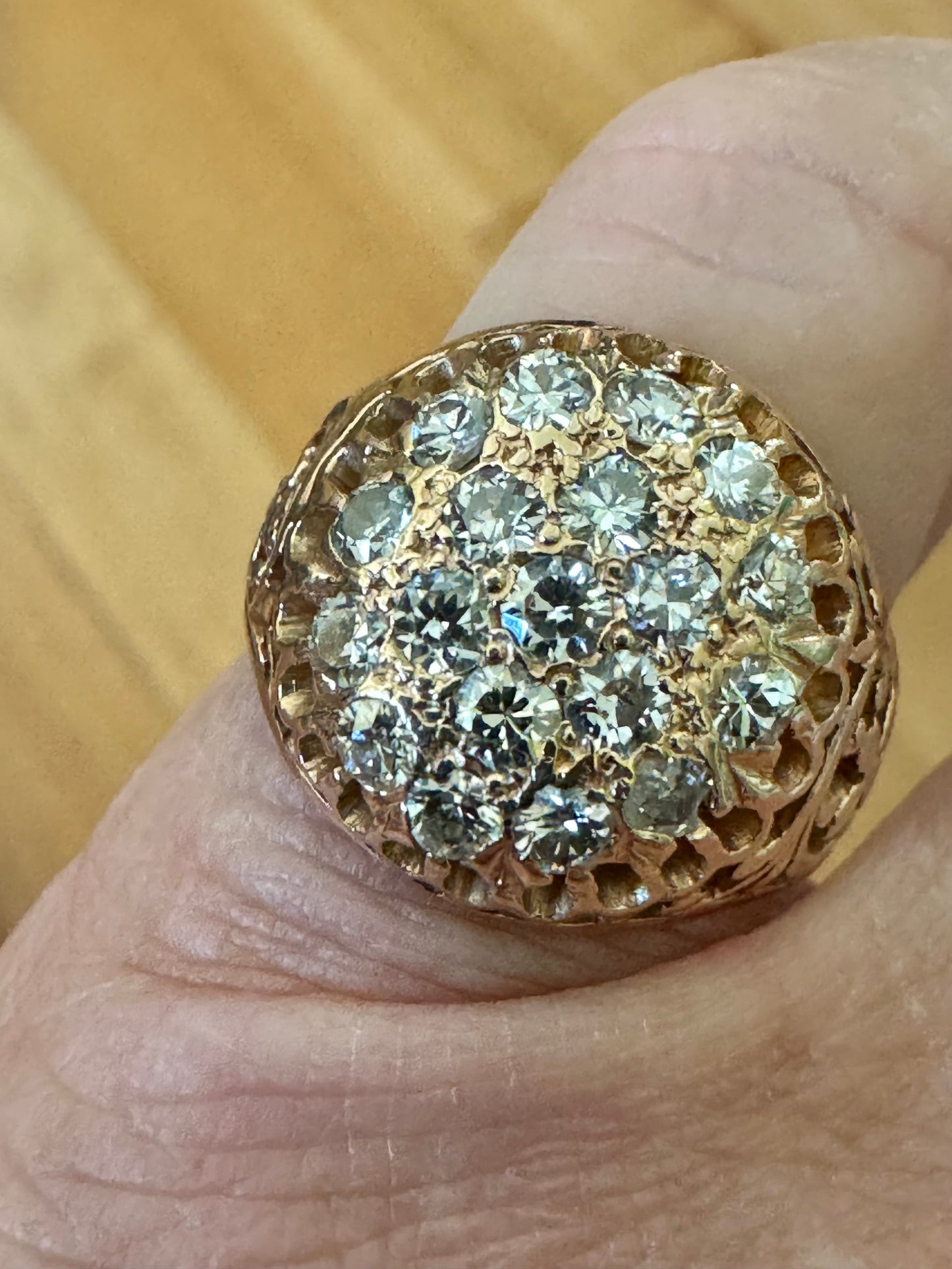 14k Diamond Cluster Ring
