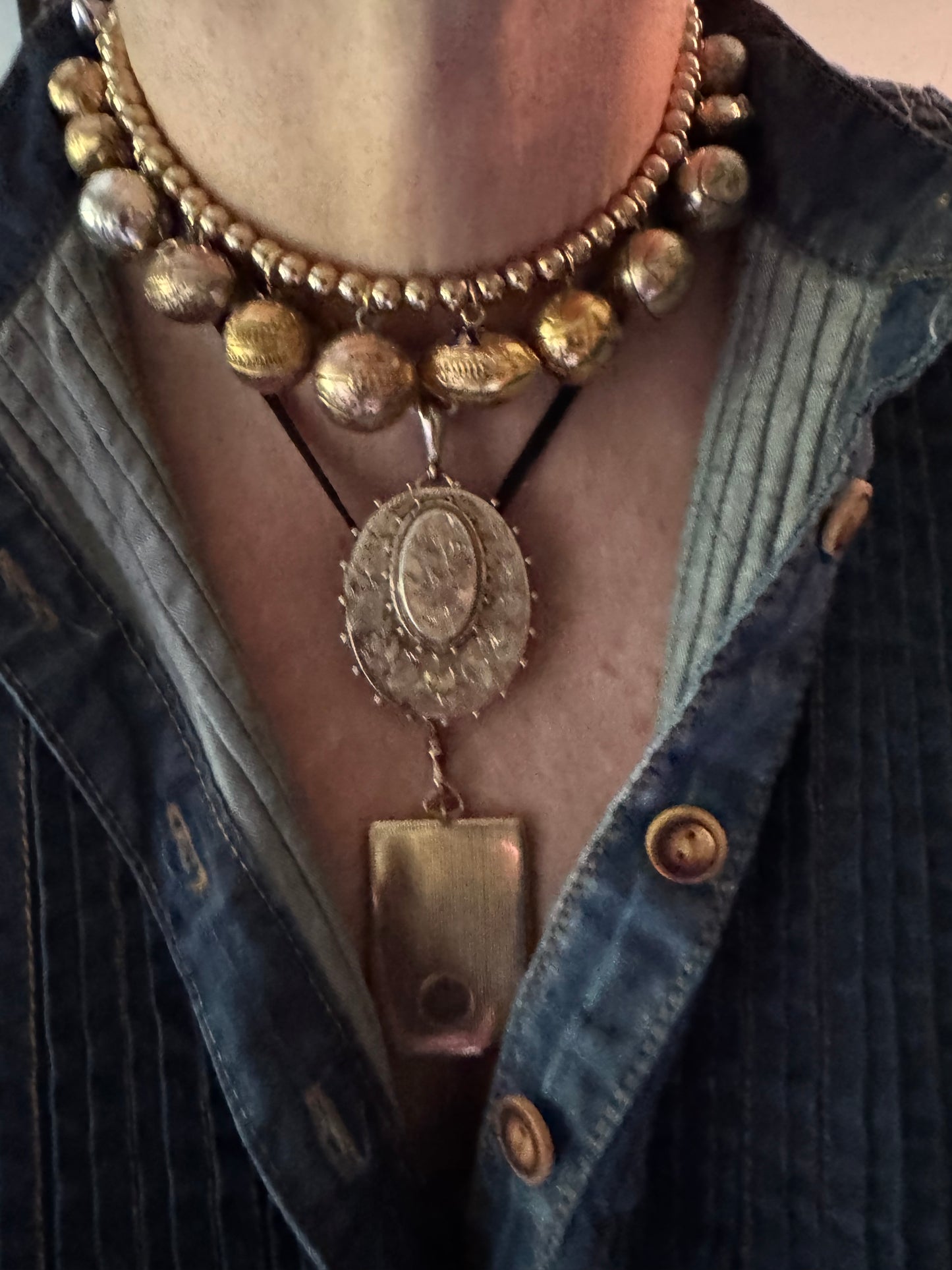 Gold Filled Sports Ball and Bead Charm Necklace