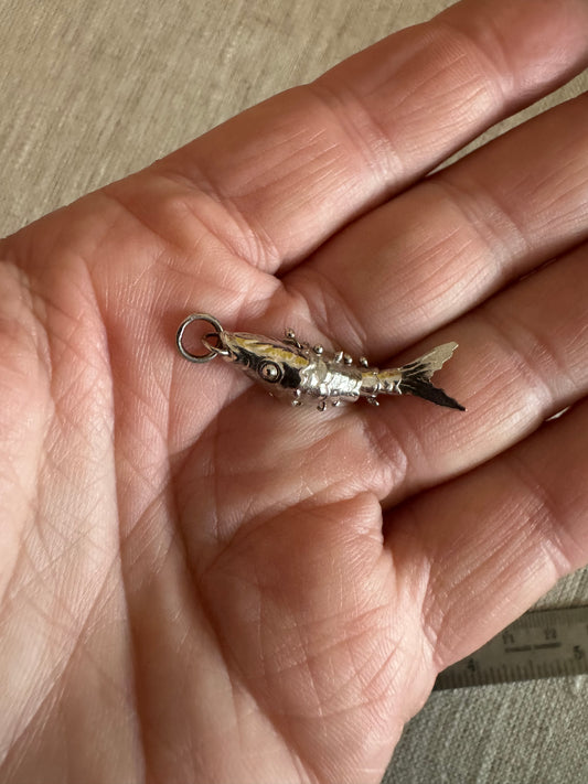 Tiny Silver Articulated Fish Charm