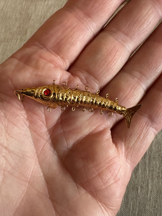 Small Gold Filled Articulated Fish Pendant