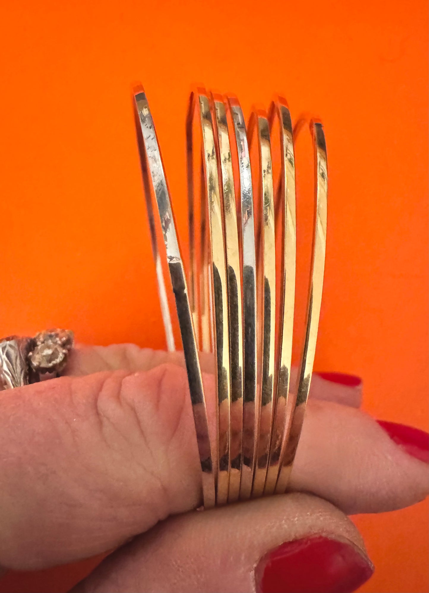 14k Gold Semainier Set of 7 Bracelets from Italy