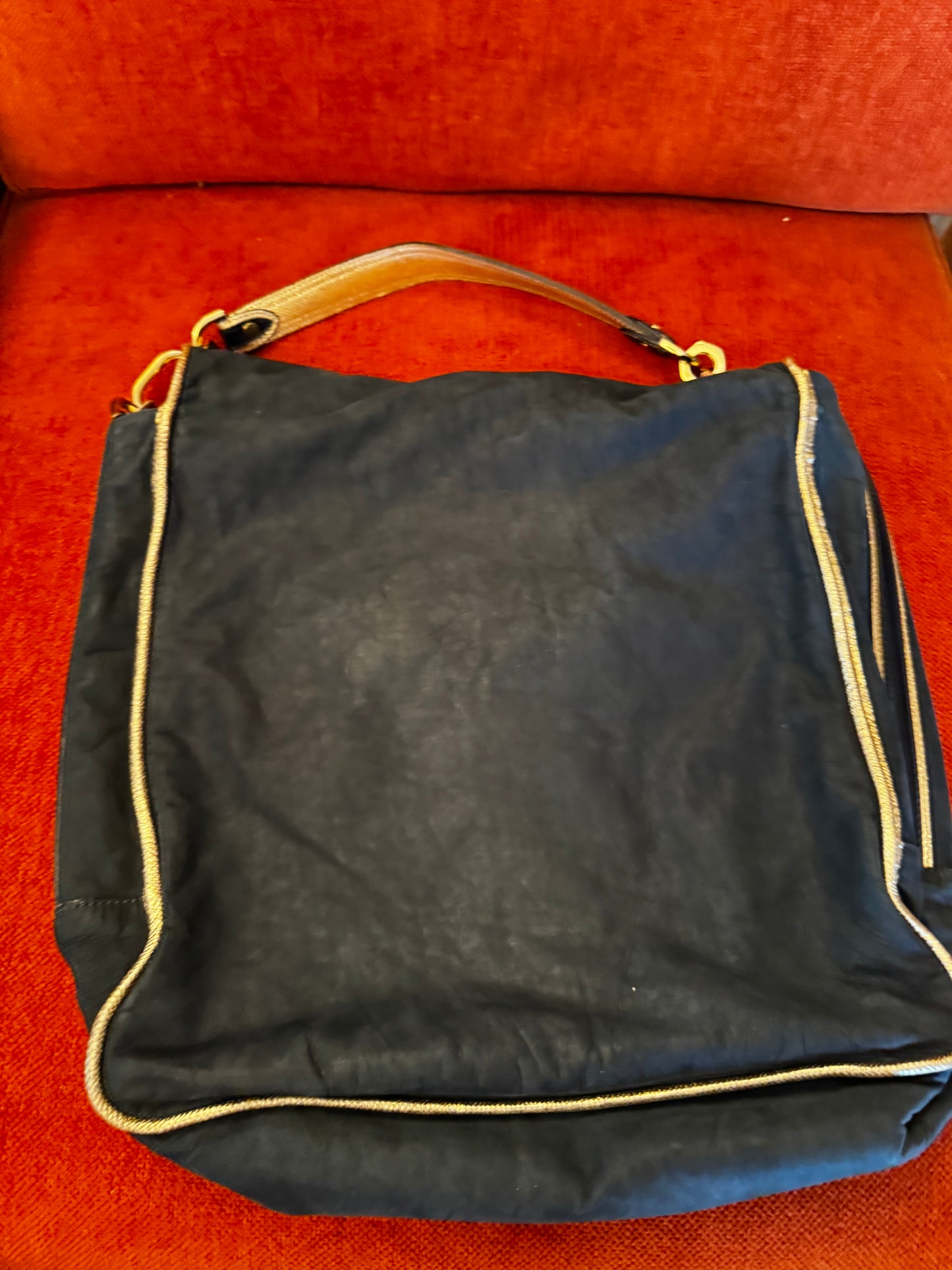 Vintage LOEWE Madrid Teal Nubuck Shoulder Bag Made in Spain