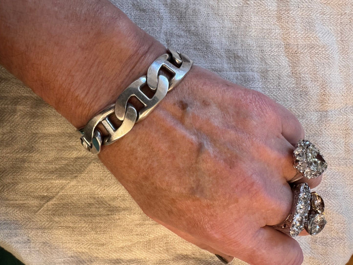 Heavy Sterling Vintage Mariner Link Bracelet