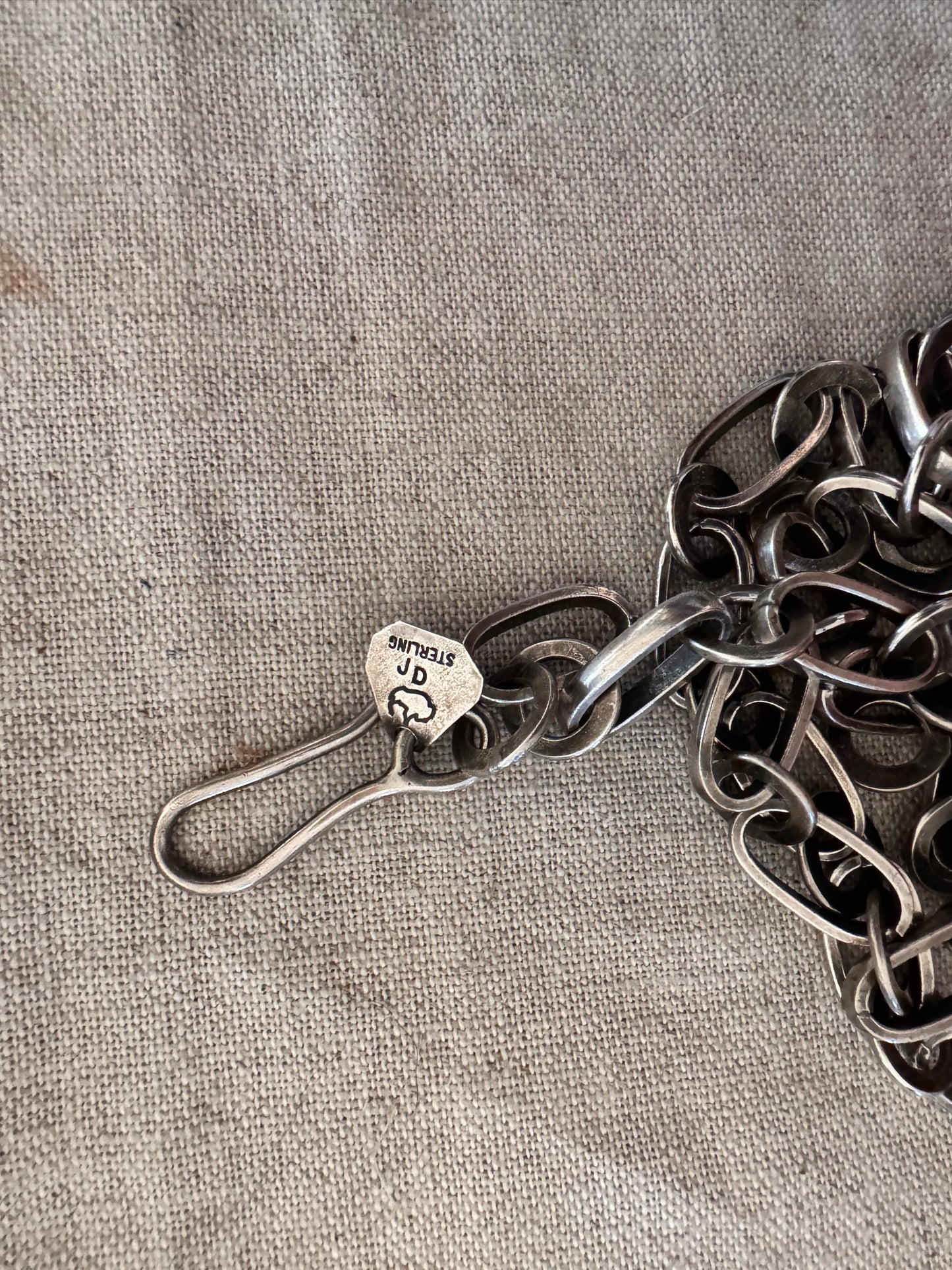 Huge Handmade Cowboy Sterling Long and Short Chain