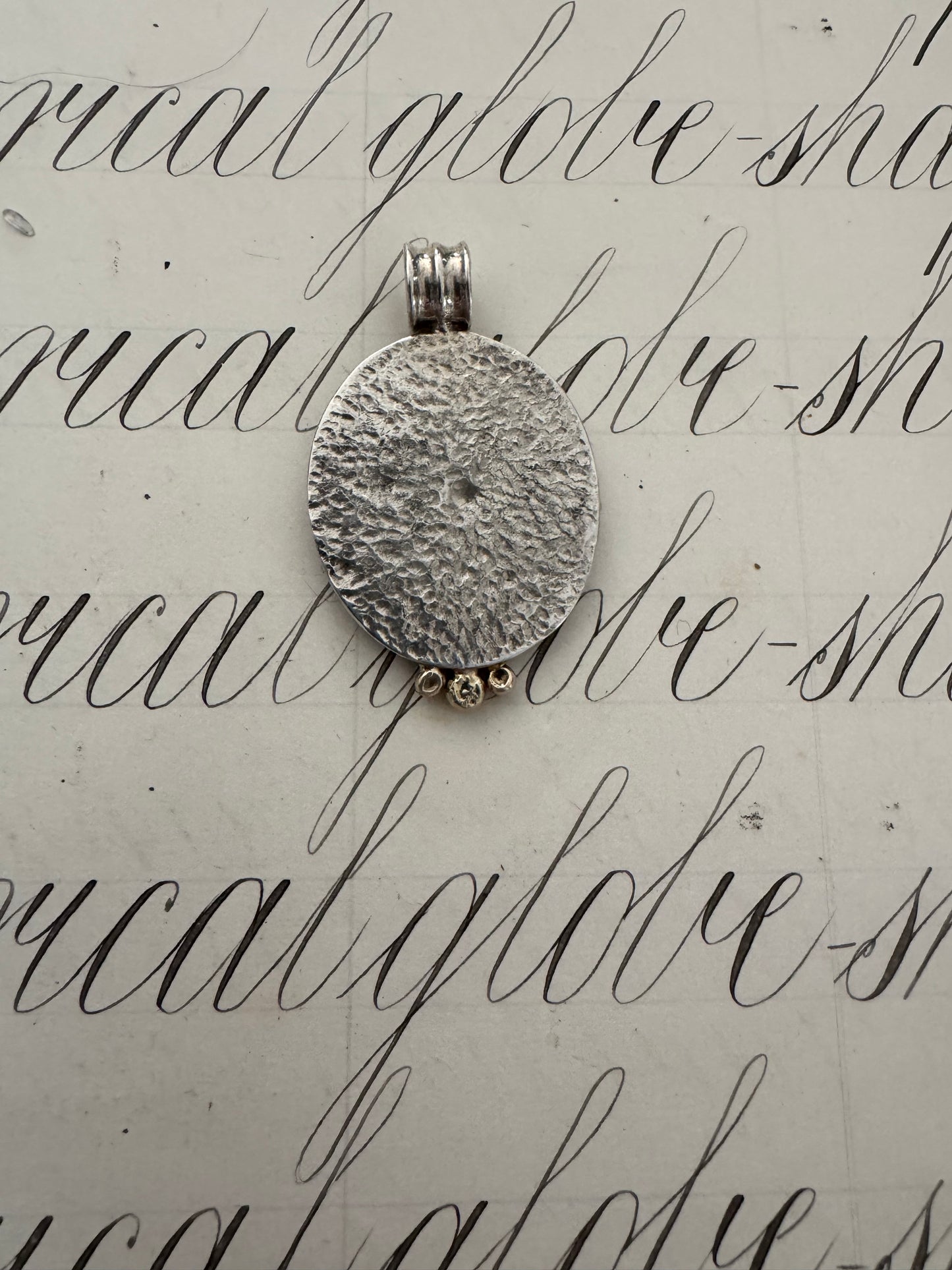 Cool Vintage Greek Sterling Pendant with 14k Dots