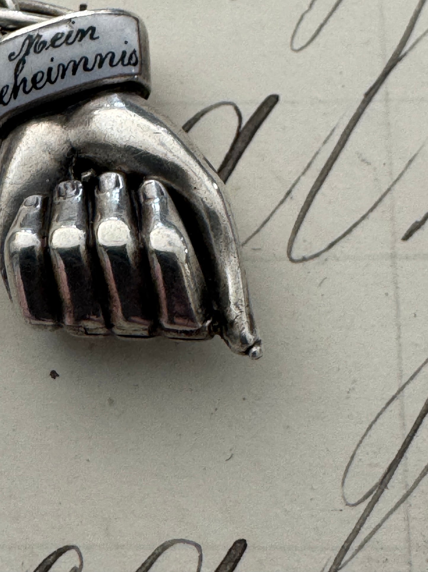 Incredibly Rare German Opening Hand “My Secret” Pendant