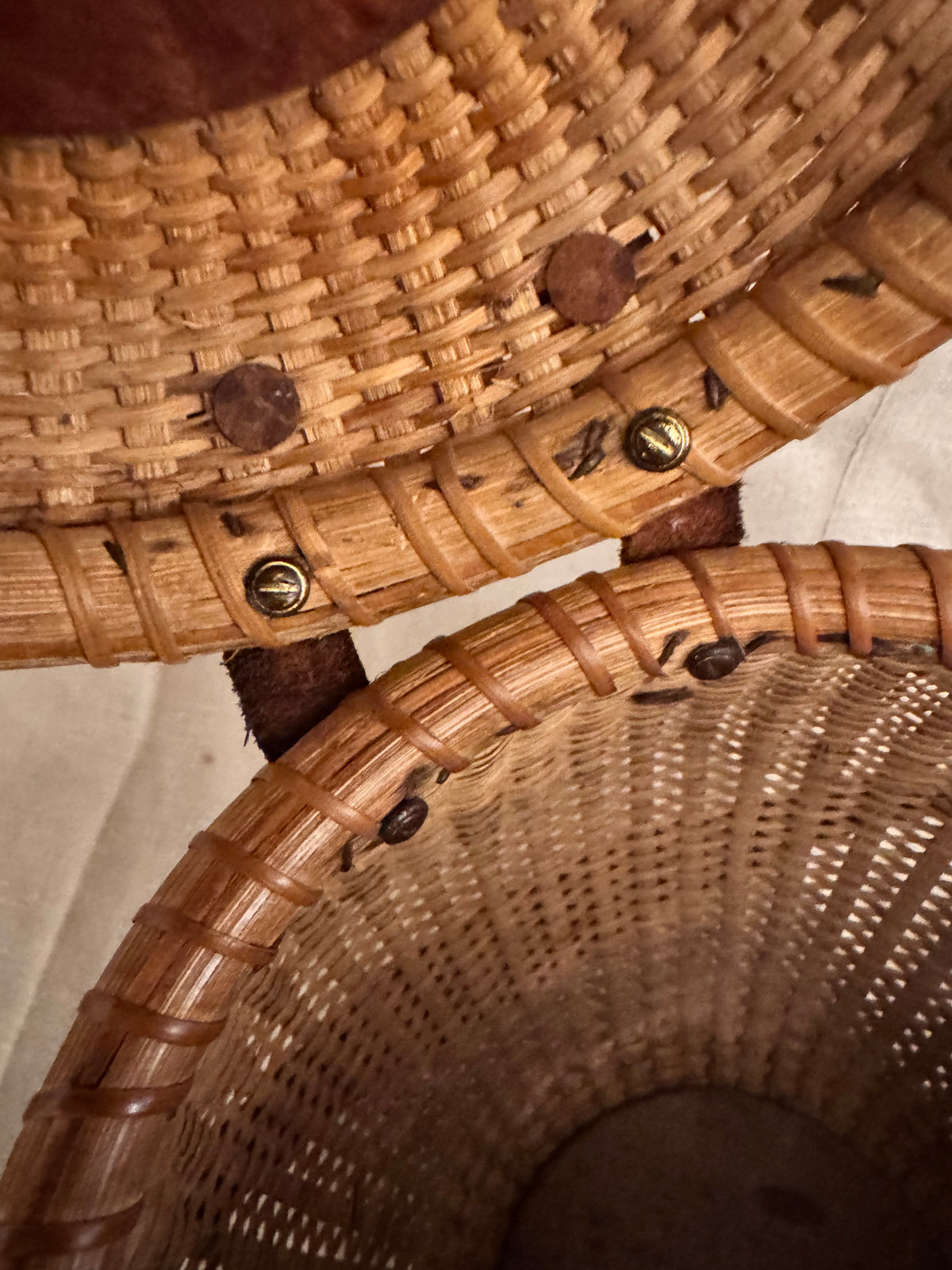 Rare Older Lightship Basket with Real Scallop Shell