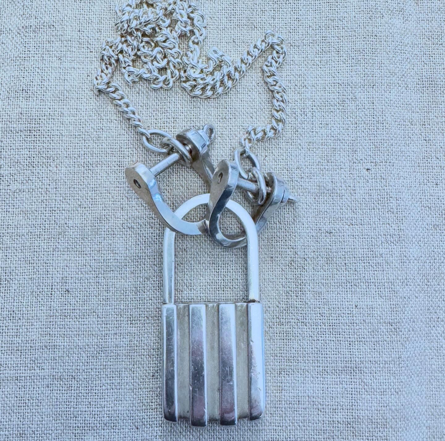 Amazing Vintage Sterling Tiffany Set with Chain Padlock and Shackles